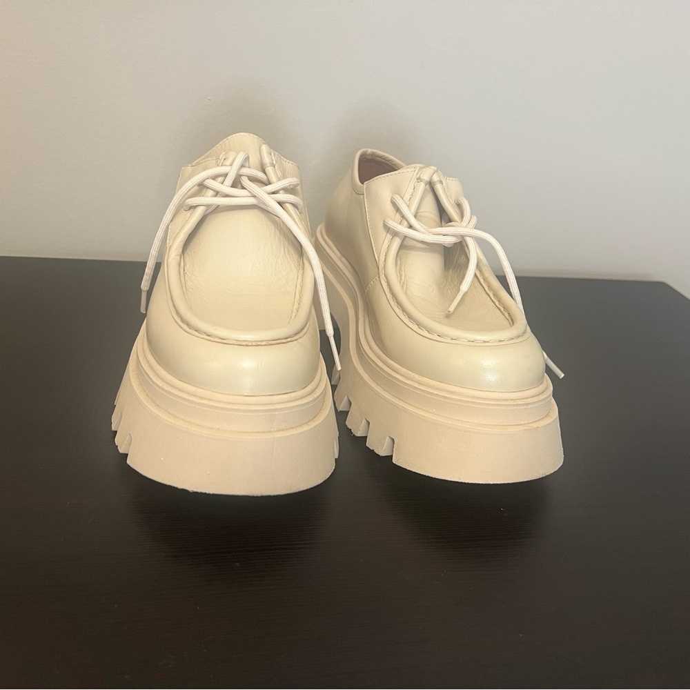 ALOHAS Leather Tycoon Loafers Platform Ivory Cream Size 41 Size 10 Size 10.5 - Picture 7 of 16